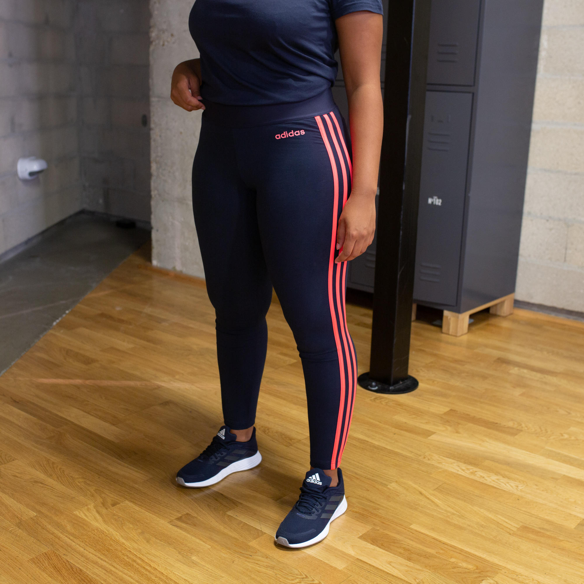 Women's Leggings - Navy Blue \u0026 Pink ADIDAS - Decathlon