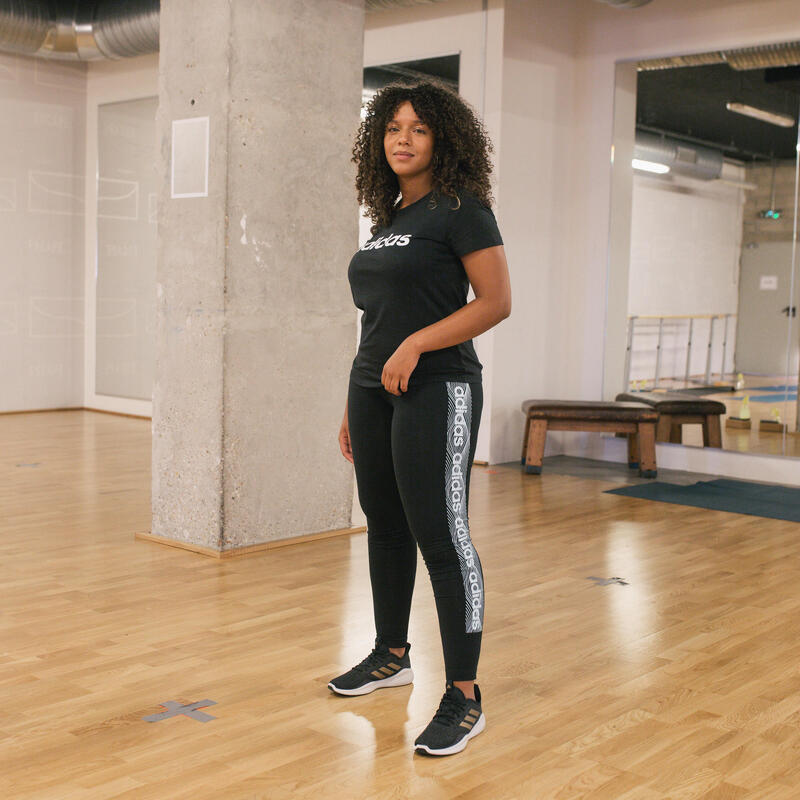 T-Shirt Adidas Slim Femme Noir Imprimé