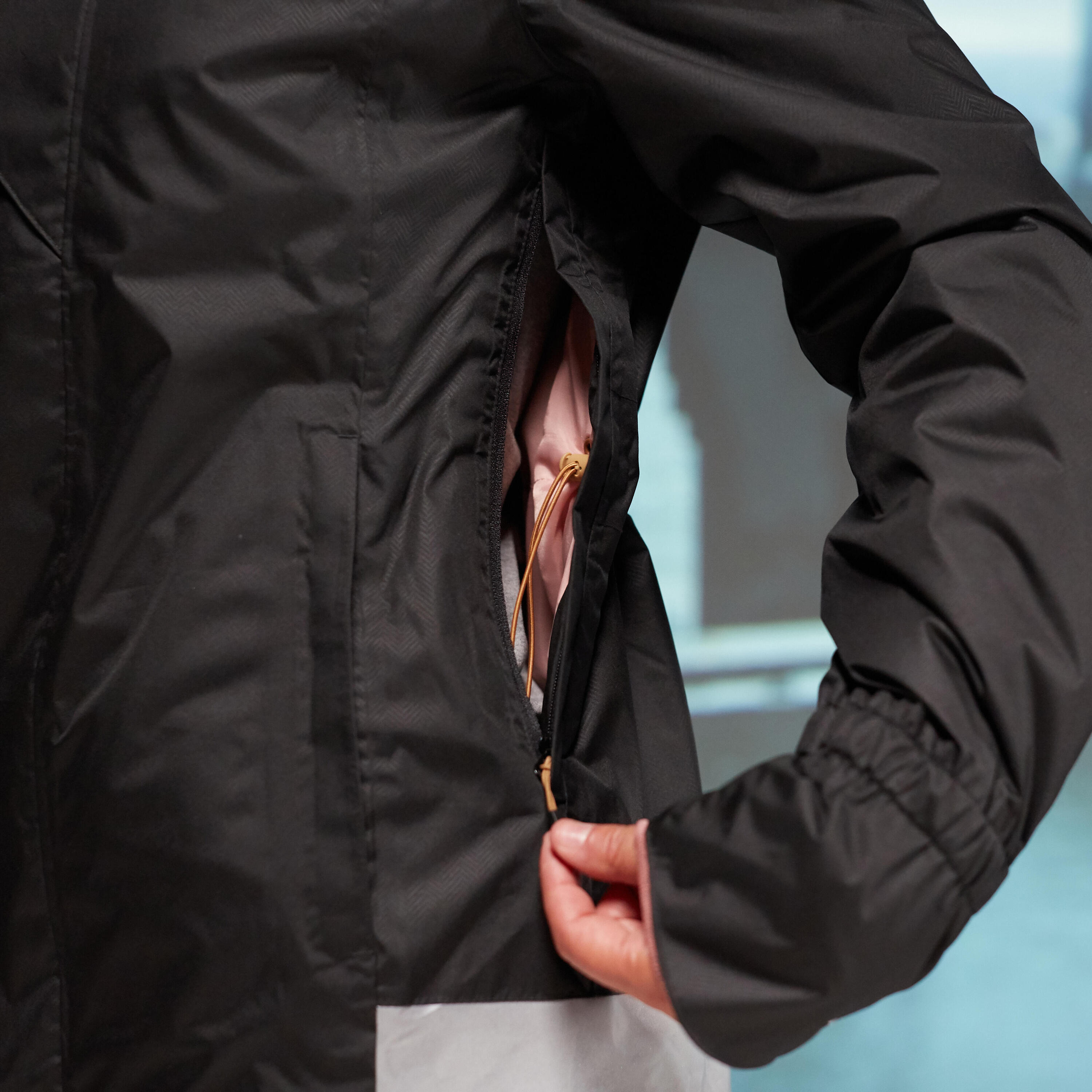 Women's City Cycling Warm Rainproof Jacket 540 - Black 16/20