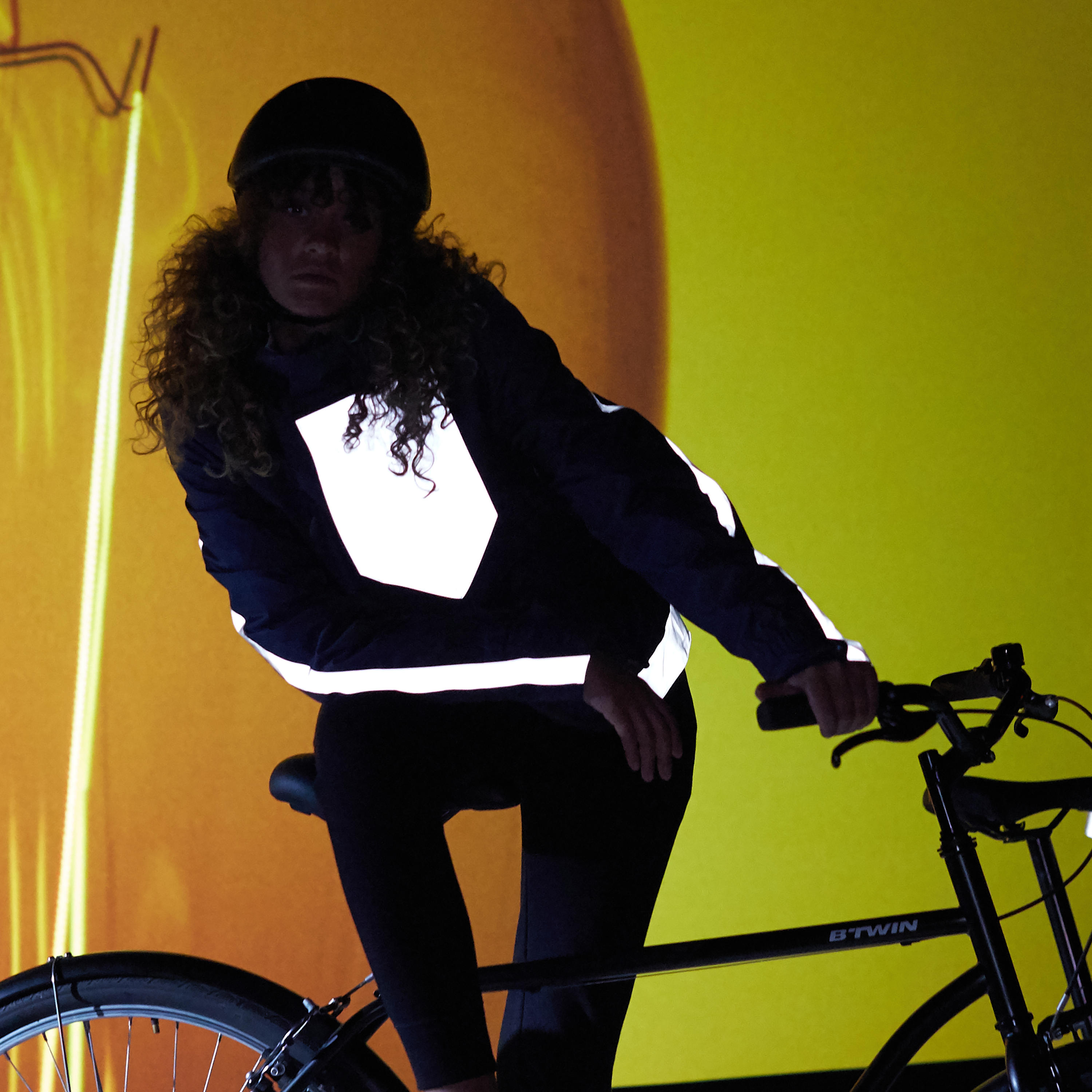 Women's City Cycling Warm Rainproof Jacket 540 - Black 4/20