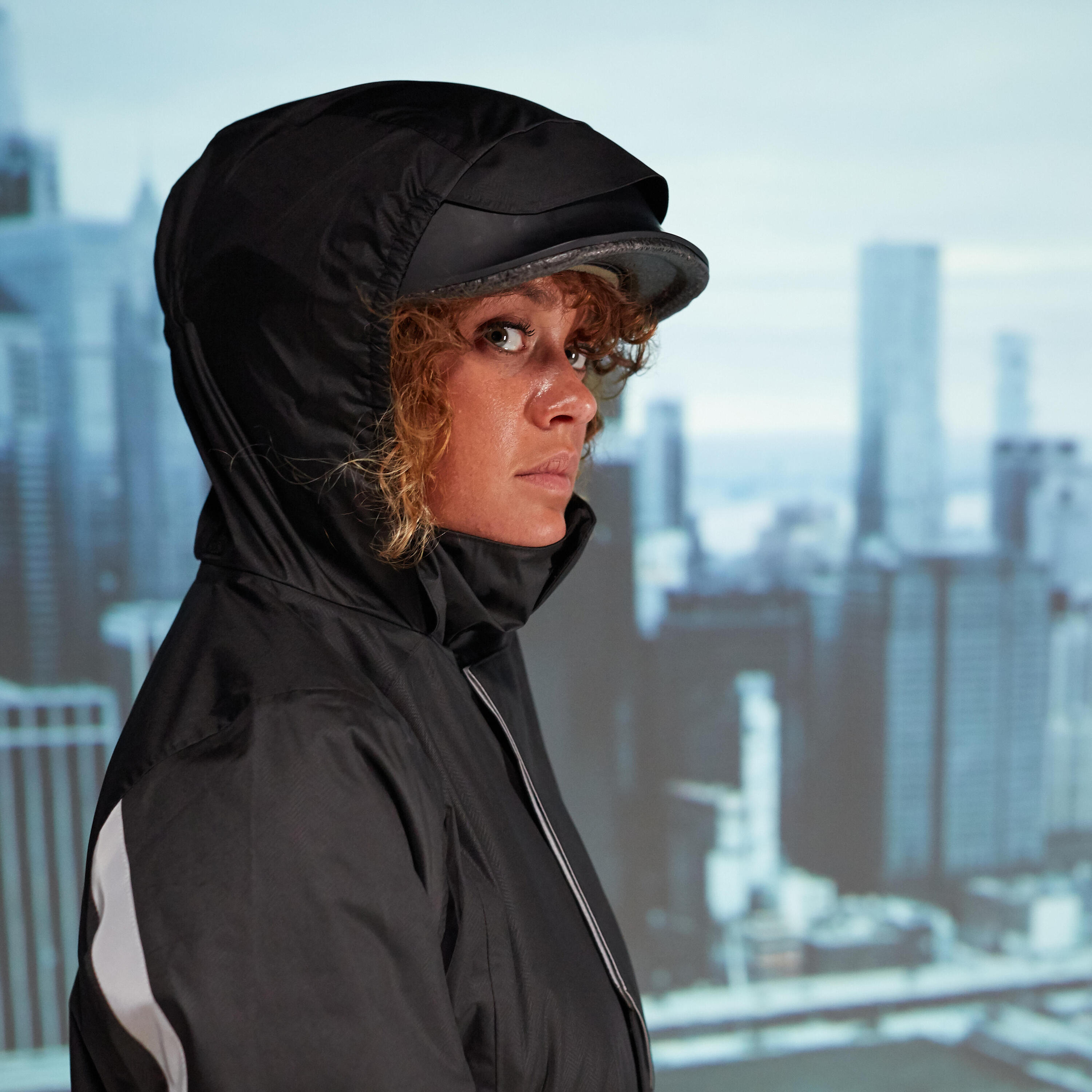Women's City Cycling Warm Rainproof Jacket 540 - Black 13/20