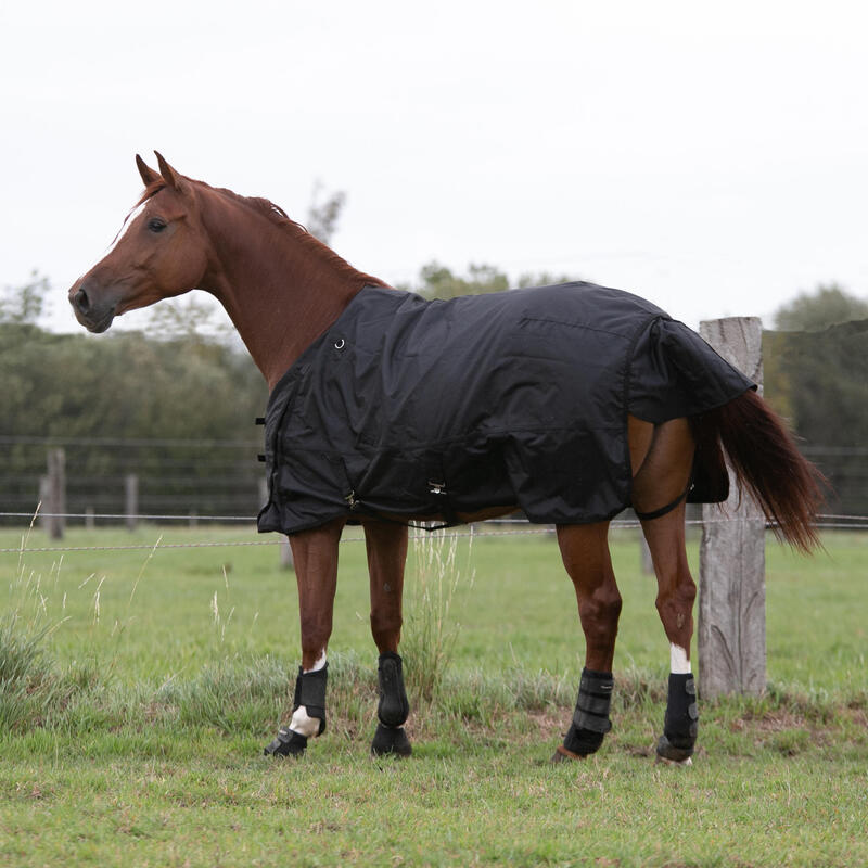 Pătură impermeabilă pentru exterior echitație ALLWEATHER 1000D negru cai 