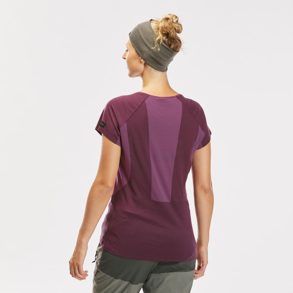 POLERA TREKKING MUJER MT500 CAFÉ