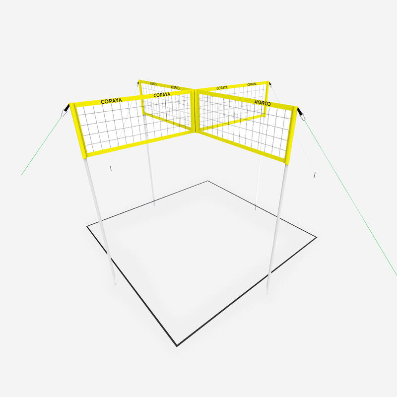 Rete da pallavolo portatile all'aperto rete da Tennis da Badminton  regolabile pieghevole con palo di supporto per parco acquatico da spiaggia  all'aperto