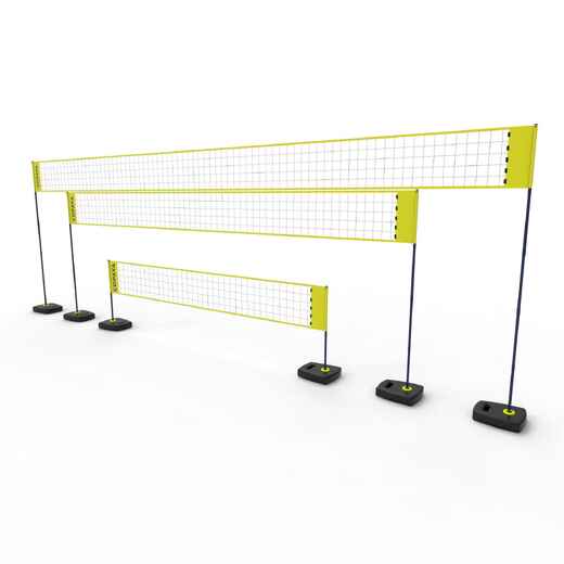 Sieť a stĺpiky na plážový volejbal nastaviteľné BV500 žlté