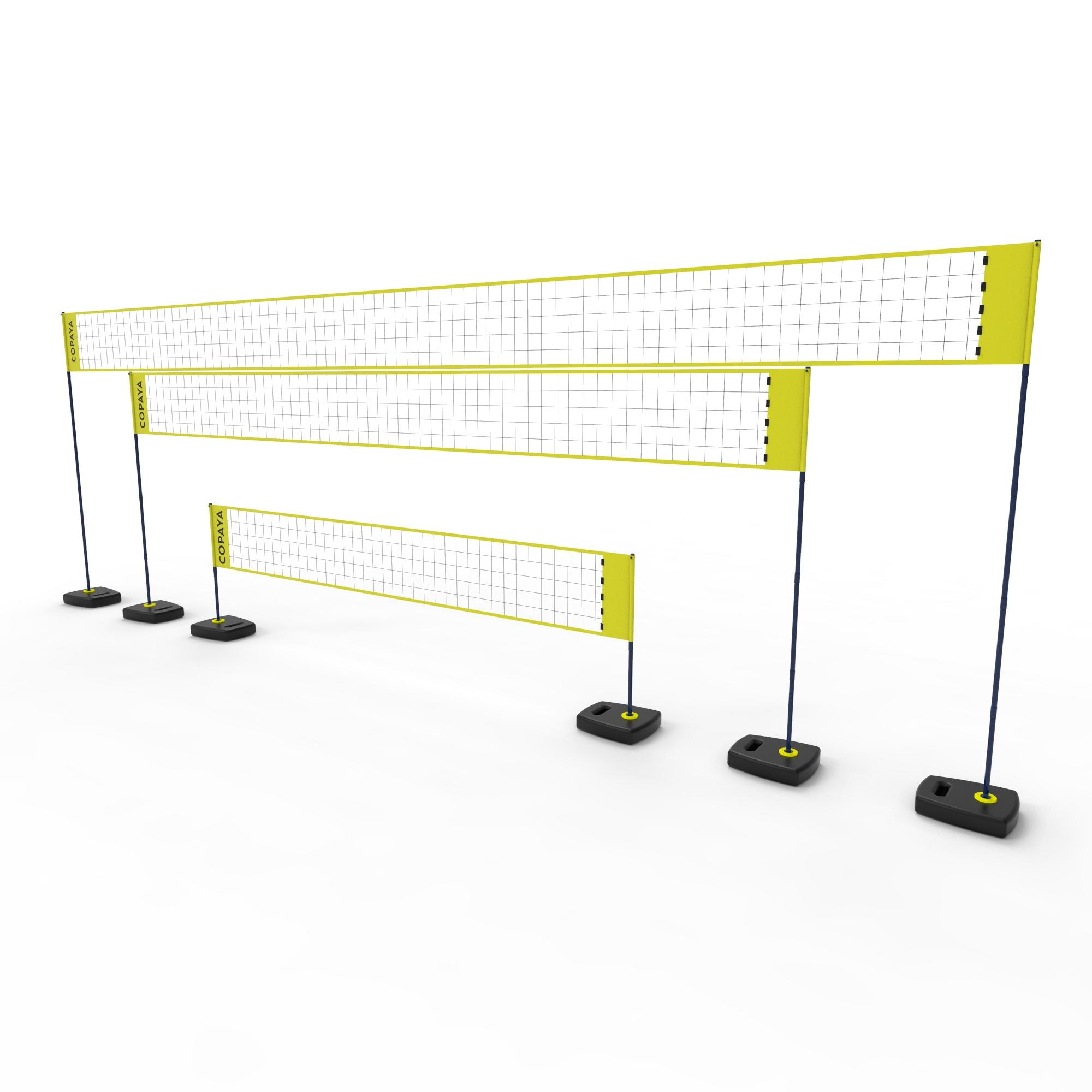 Rede e postes voleibol de praia bv500 ajustáveis amarelo (conjunto)