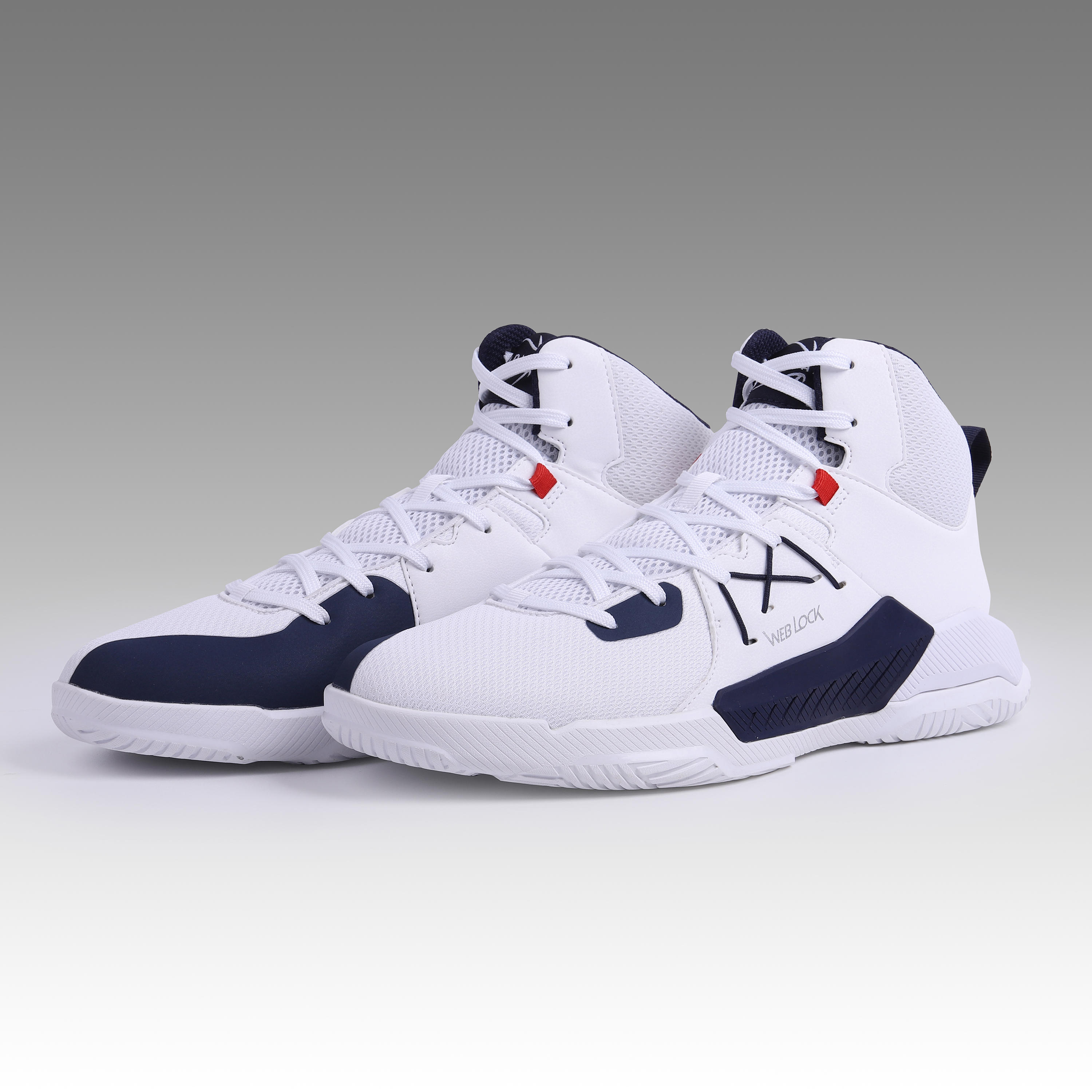 Men's/Women's Beginner Basketball Shoes Protect 120 - White/Navy 2/5