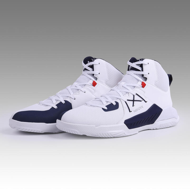 Men's/Women's Beginner Basketball Shoes Protect 120 - White/Navy