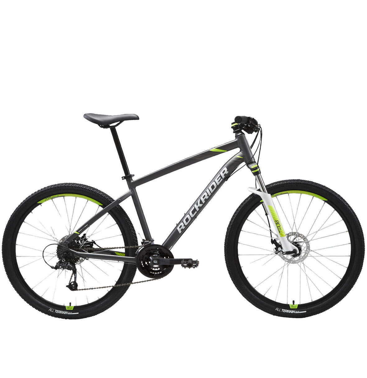 MTB ROCKRIDER ST 520 V2 - SZÜRKE/SÁRGA