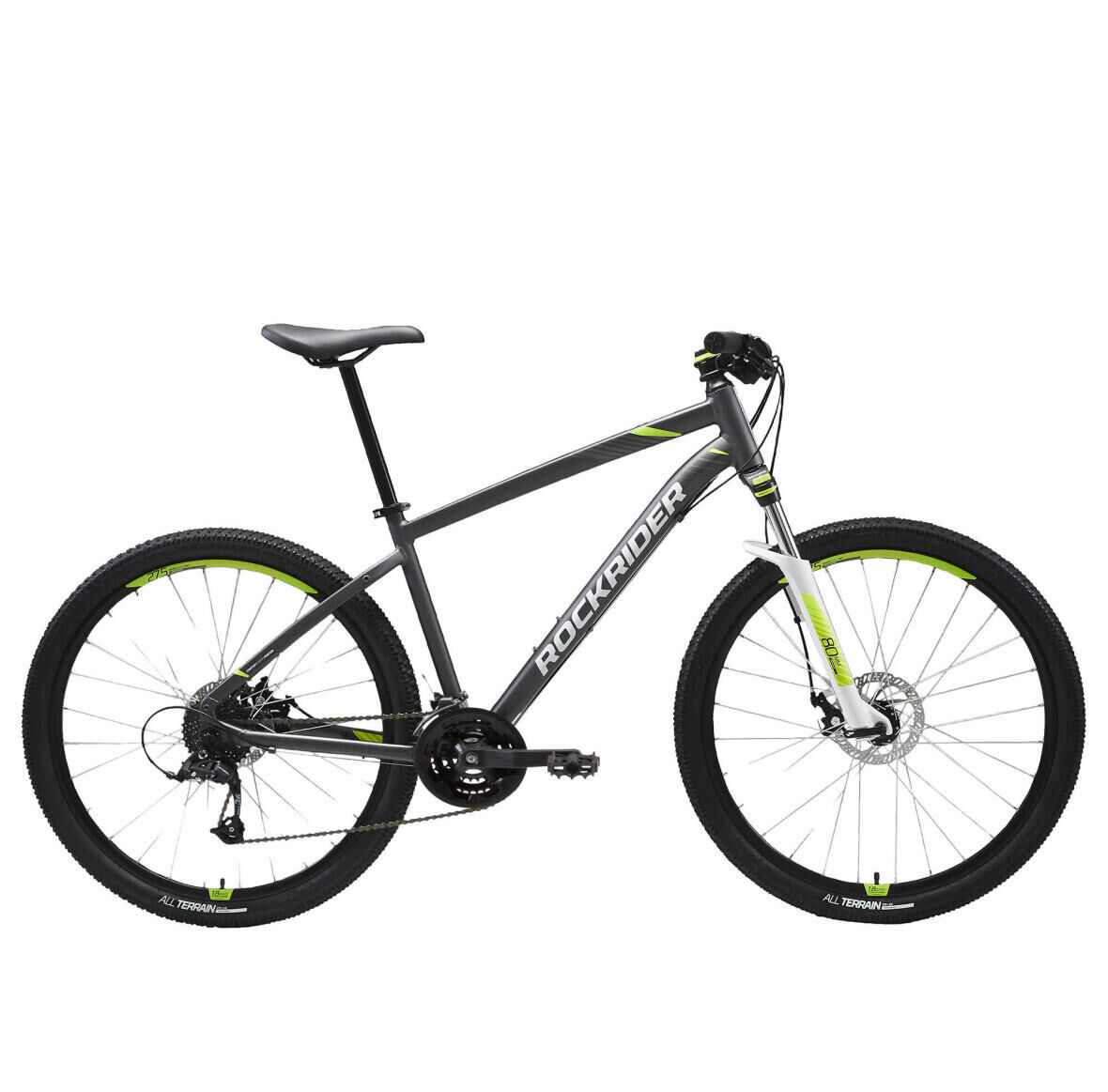 vtt rockrider st520 V2 Grey Yellow