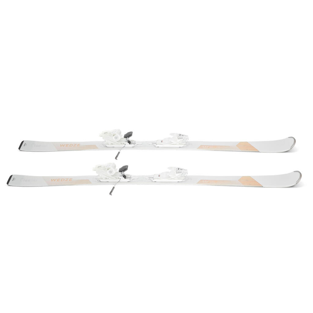 Ski Damen mit Bindung Piste - Cross 550+ weiss