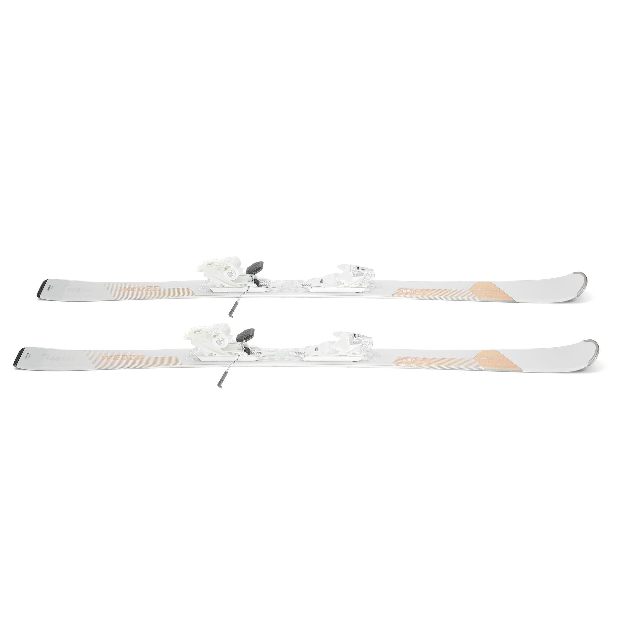 Skis alpins avec fixations femme – Cross 550+ blanc - WEDZE