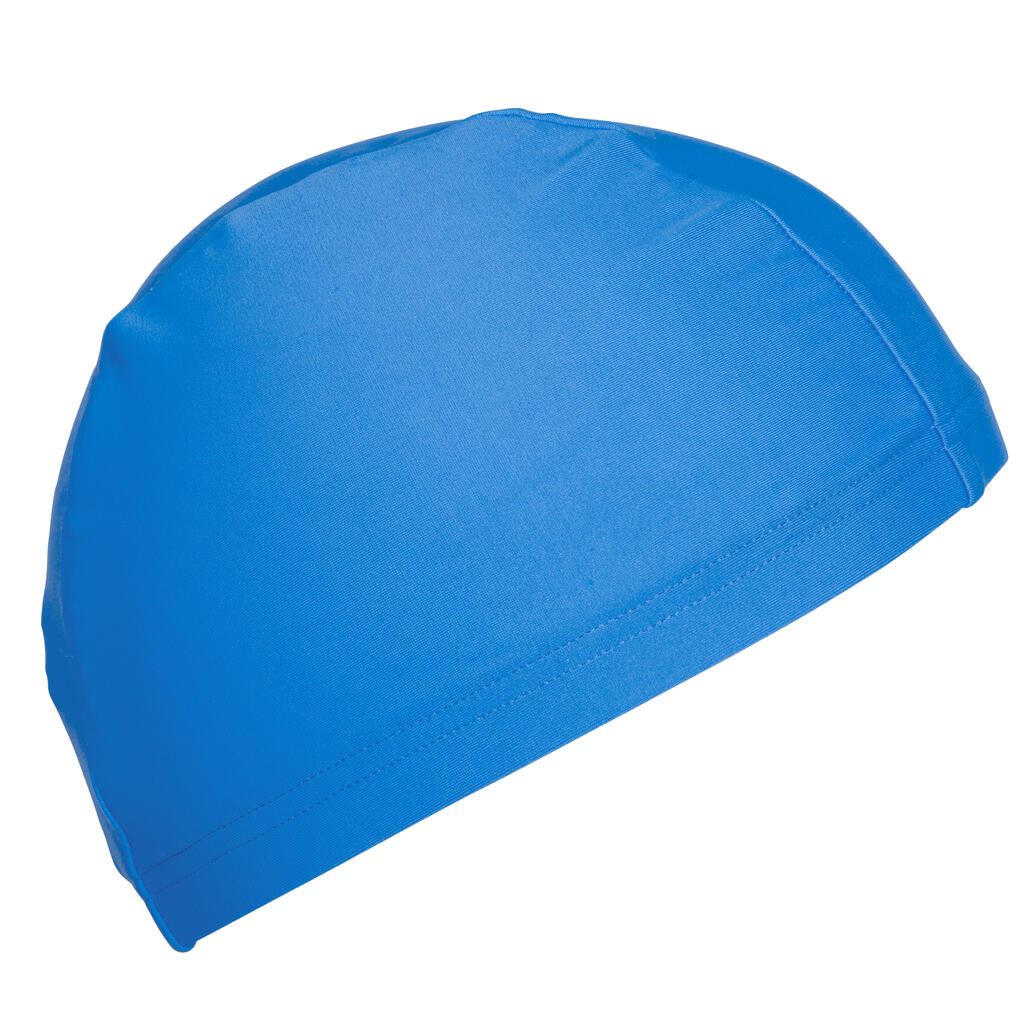 Mesh Fabric Swim Cap, Sizes S and L - Blue