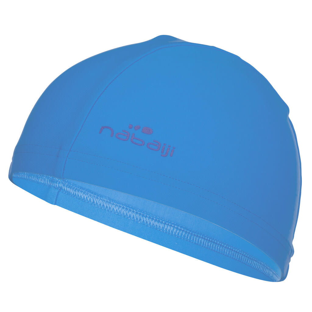 Mesh Fabric Swim Cap, Sizes S and L - Blue