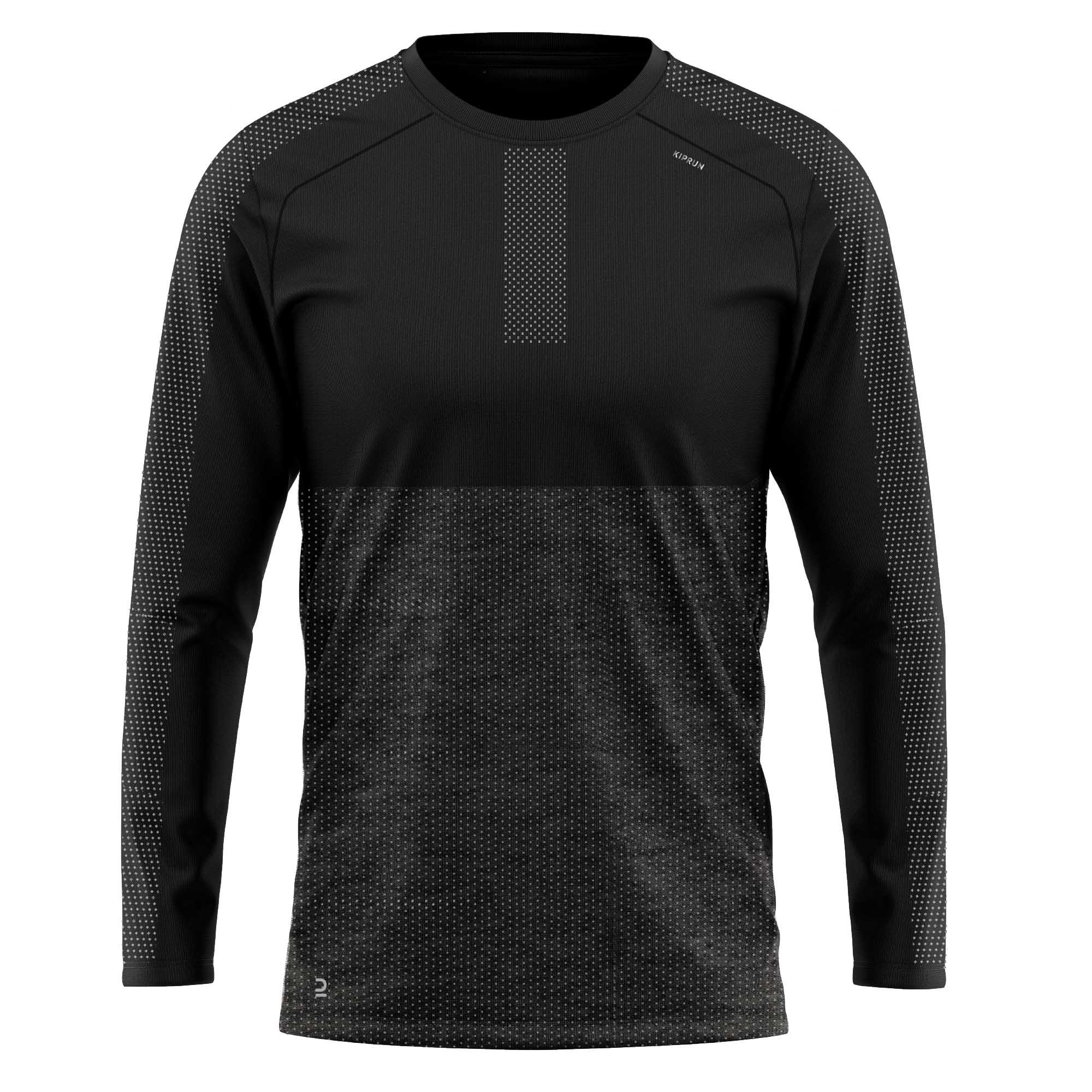 Long Sleeve Running T-Shirt  - Run 500 Black - KIPRUN