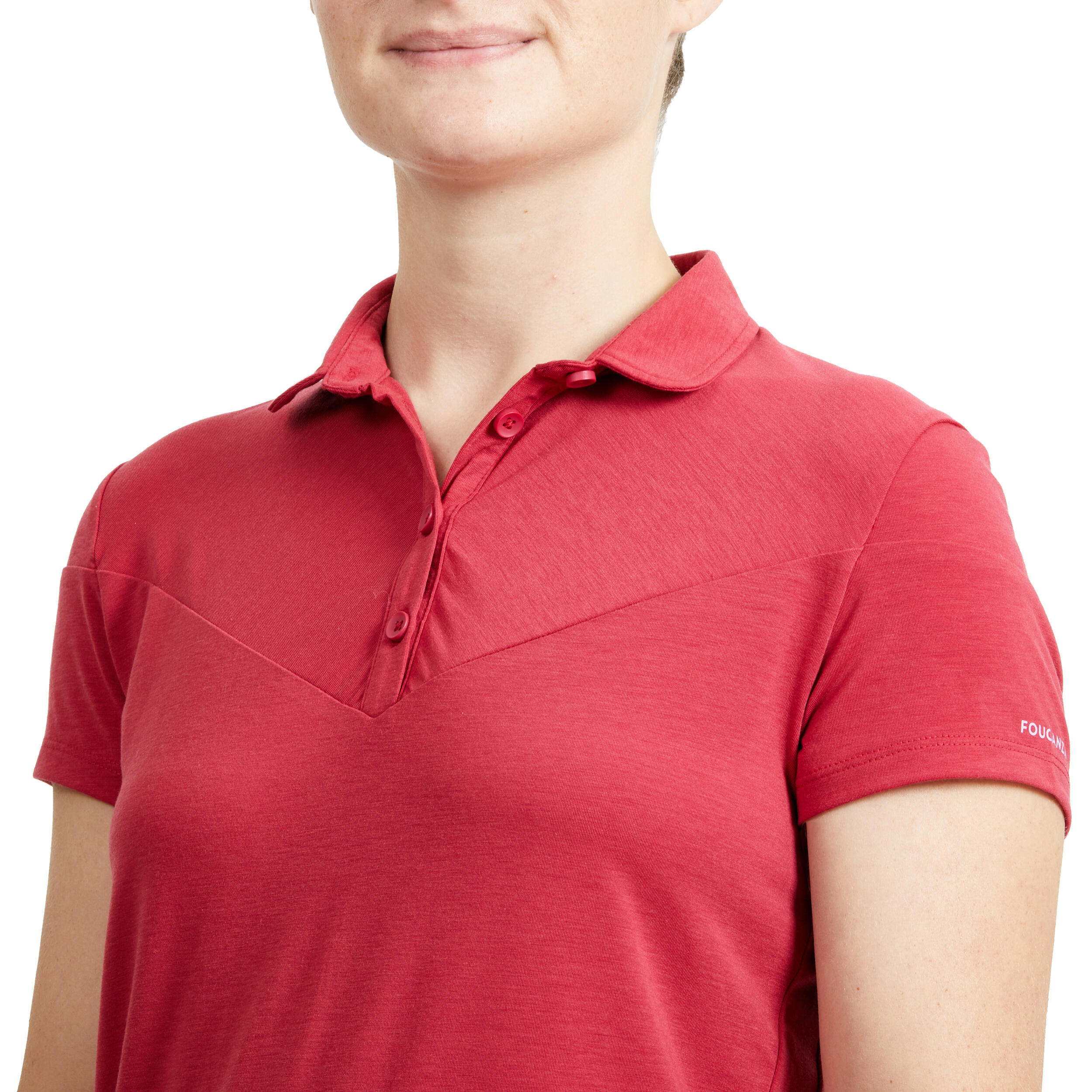 Women's Horse Riding Short-Sleeved Polo Shirt 100 - Raspberry Pink 4/6