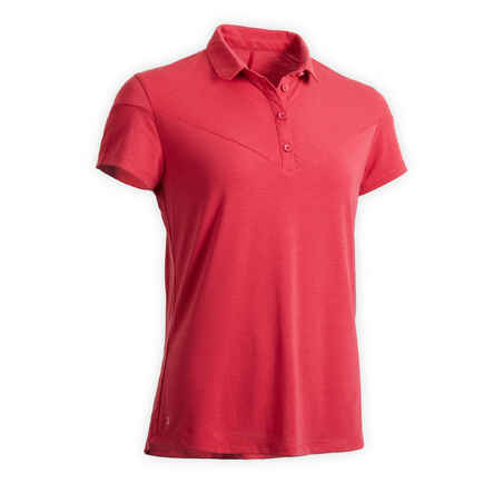 Reit-Poloshirt kurzarm 100 Damen rosa