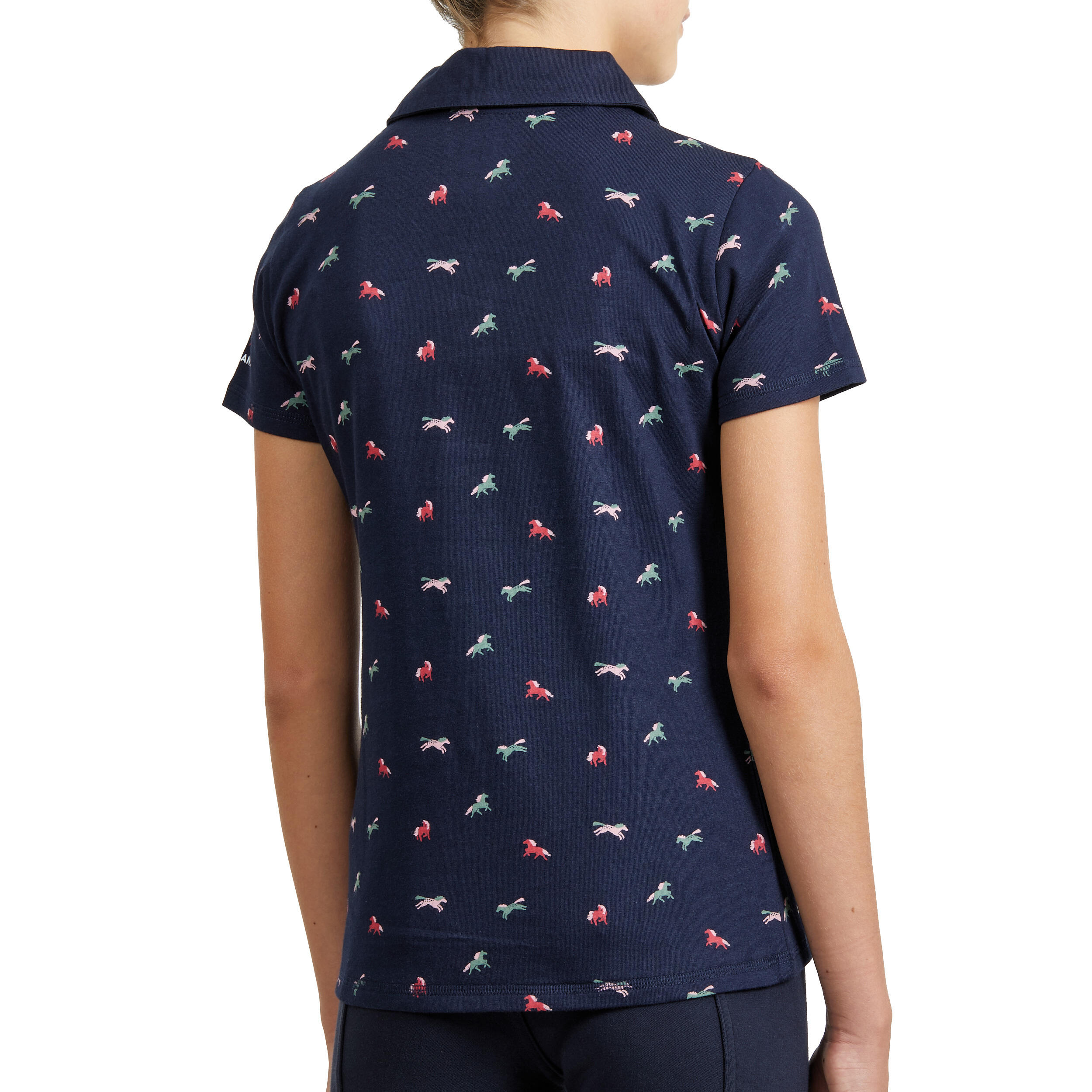 Girls' Short-Sleeved Horse Riding Polo 