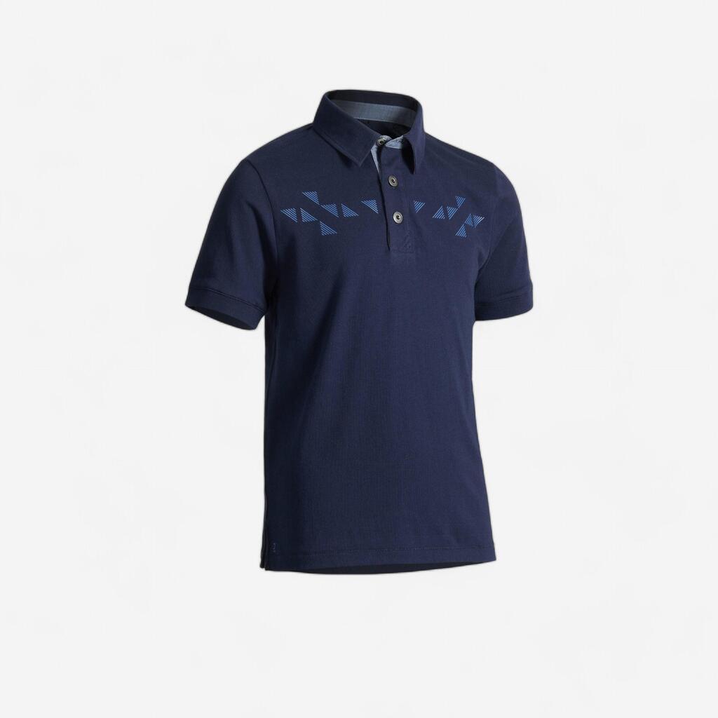 Camisa polo de equitación para Niños - Fouganza 140 azul