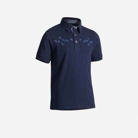 Camisa polo de equitación para Niños - Fouganza 140 azul