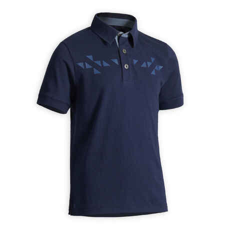 Mornarsko modra polo majica s kratkimi rokavi 140 za dečke
