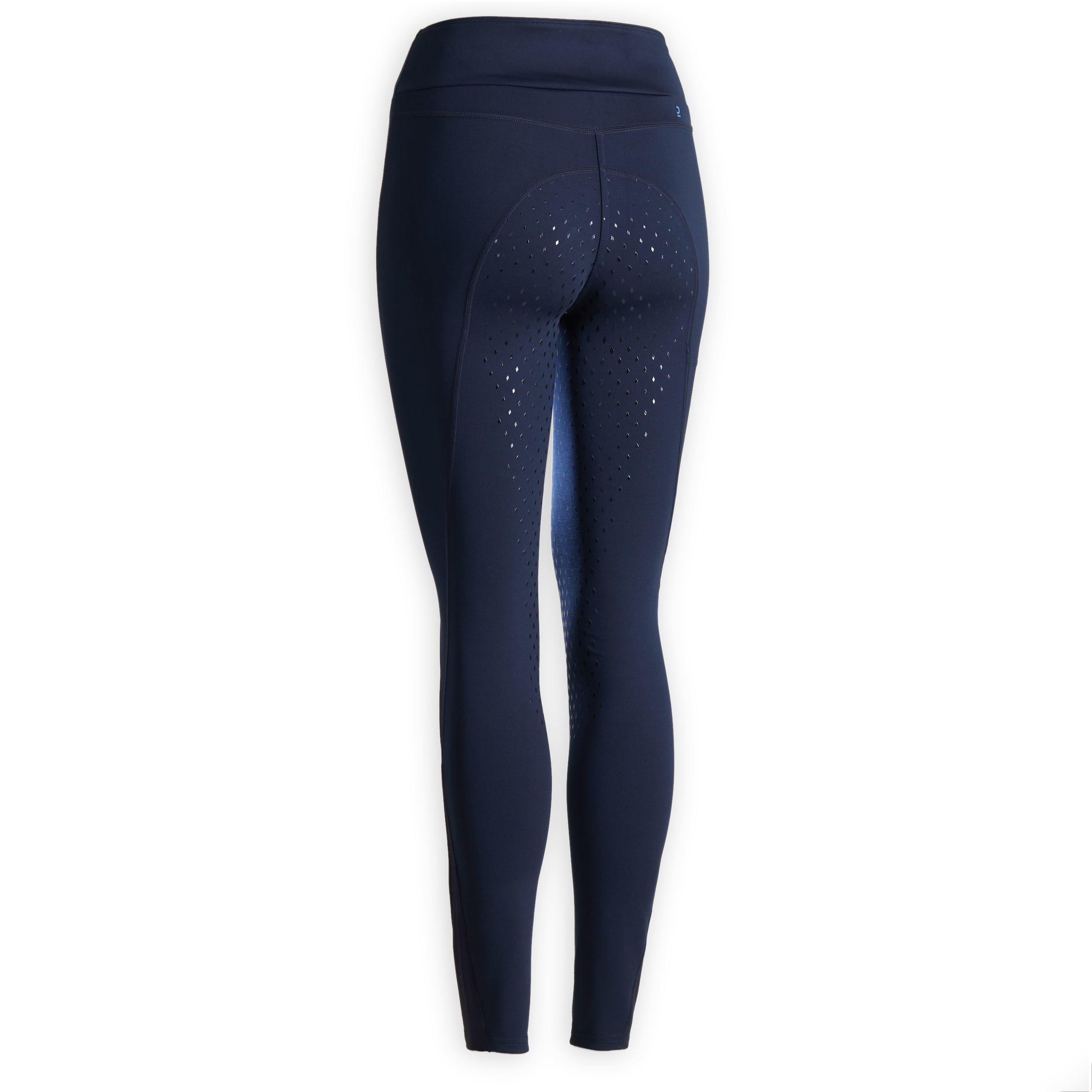 Dameslegging voor ruitersport 500 full grip marineblauw 22/22