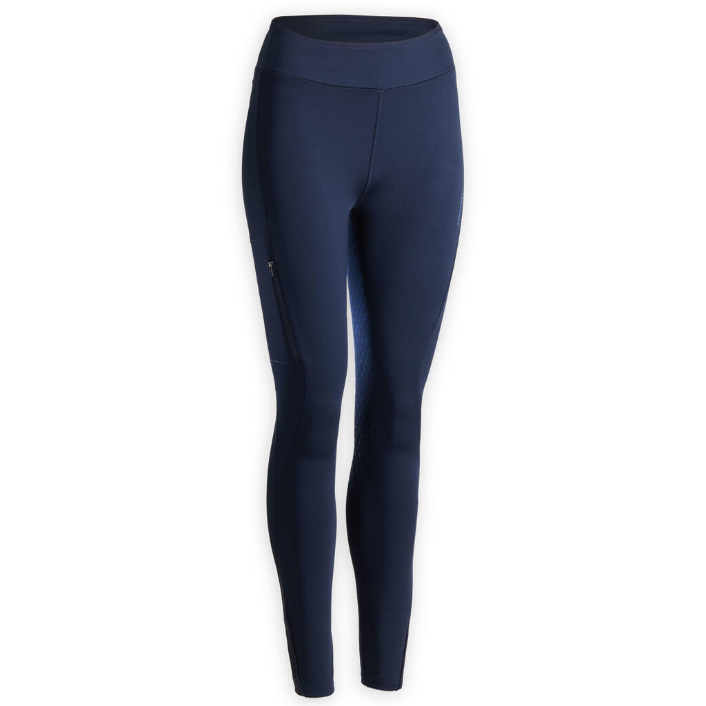 Women's Full Grip Horse Riding Leggings 500 - Black
