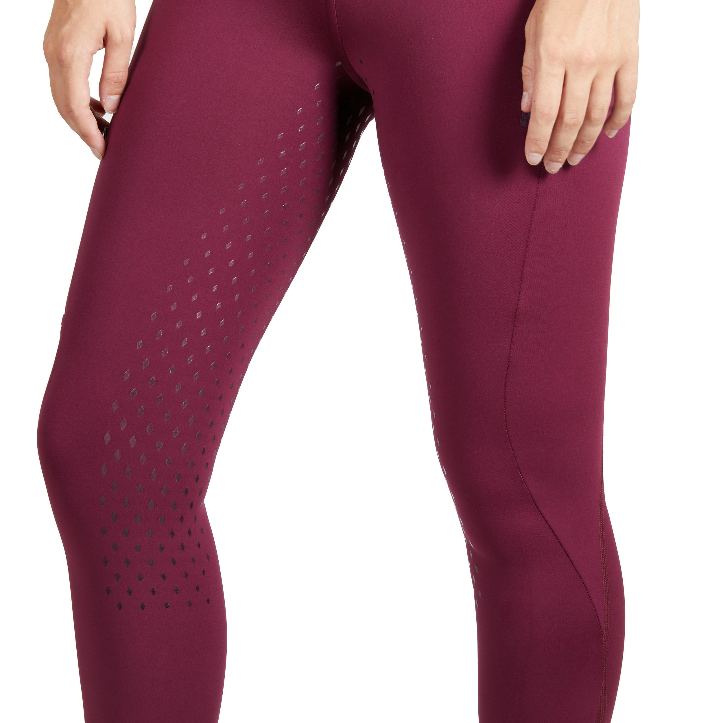 Pantalon echitație șezut silicon 500 LIGHT mov Damă 6/9