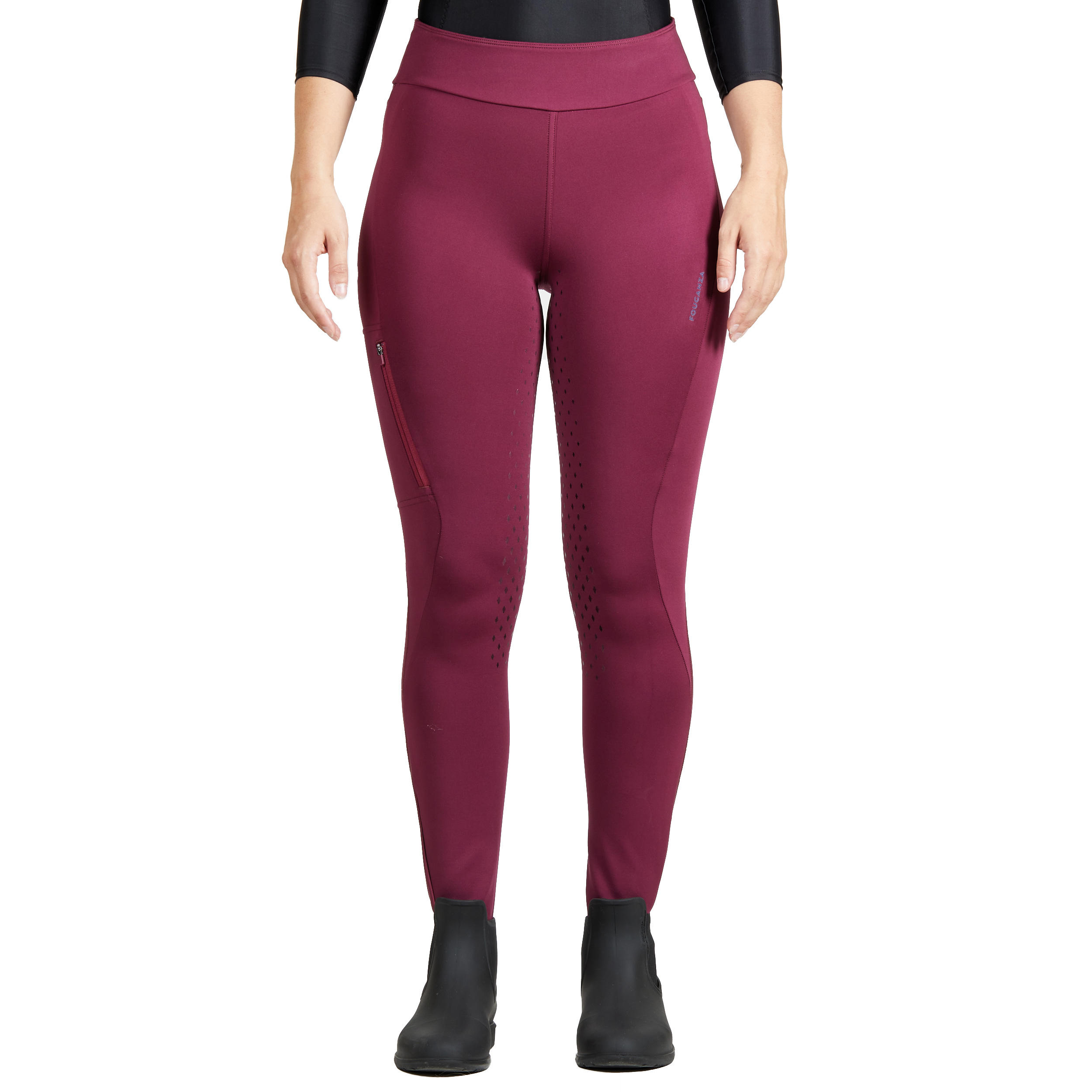 Pantalon echitație șezut silicon 500 LIGHT mov Damă 9/9