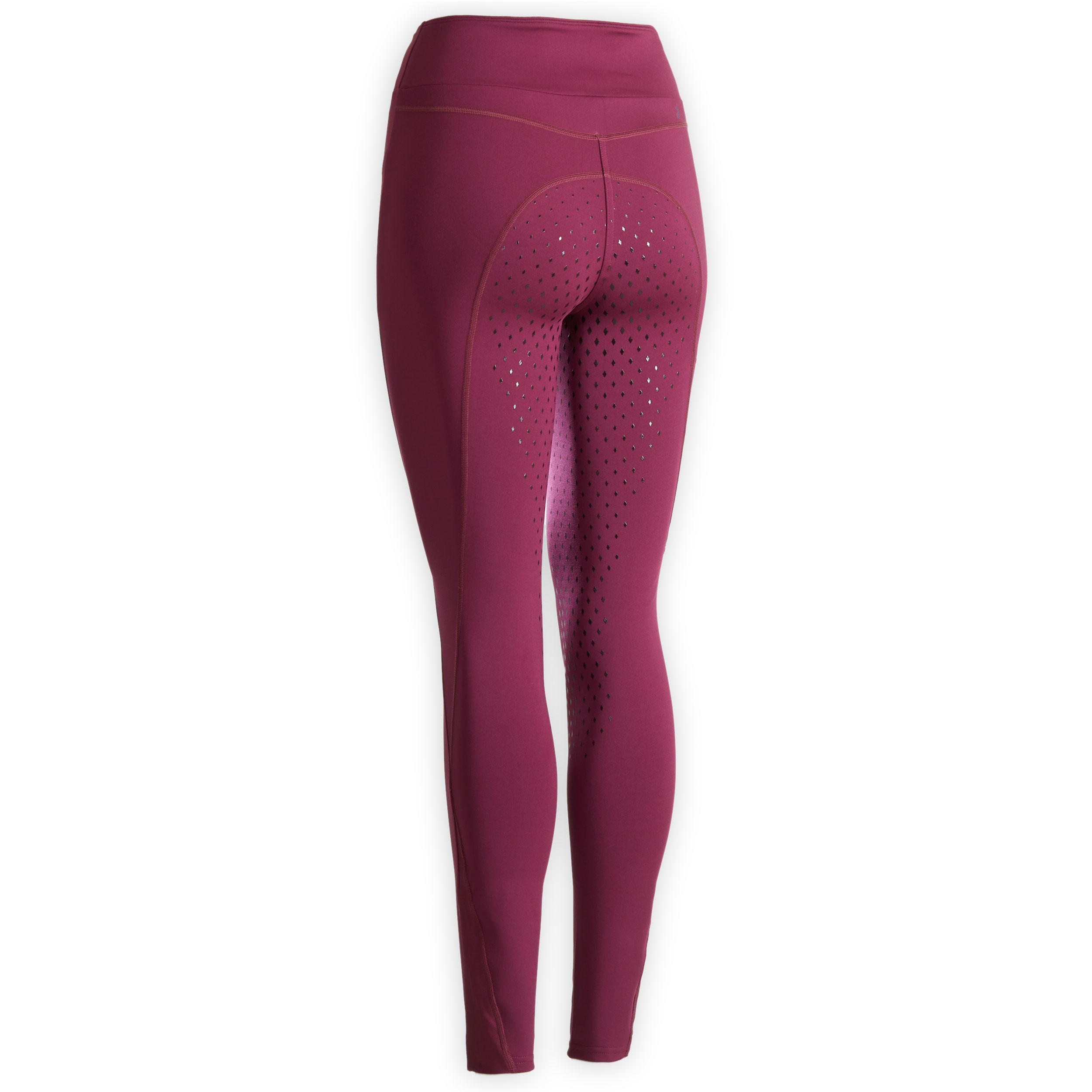 Pantalon echitație șezut silicon 500 LIGHT mov Damă 2/9