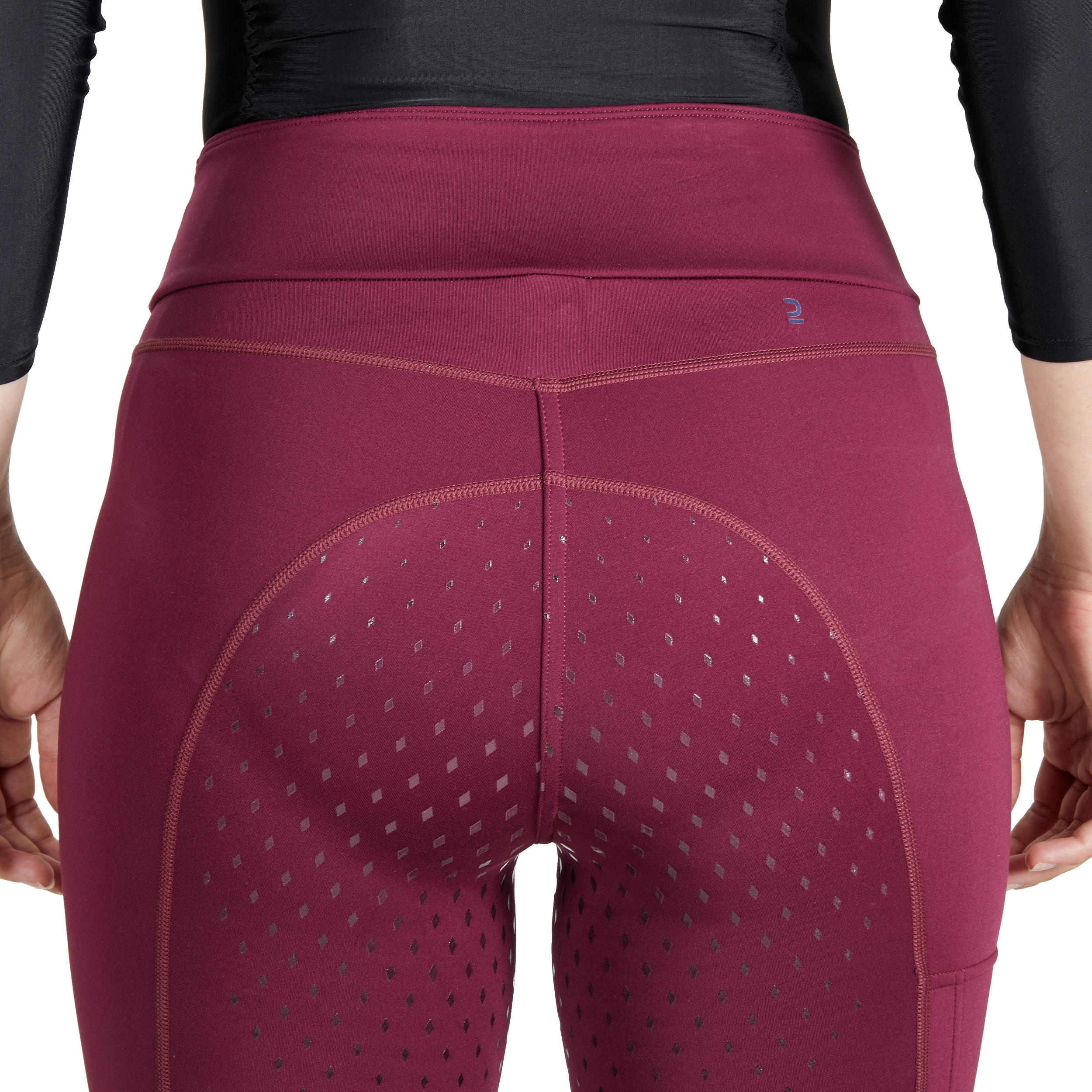 Pantalon echitație șezut silicon 500 LIGHT mov Damă 5/9