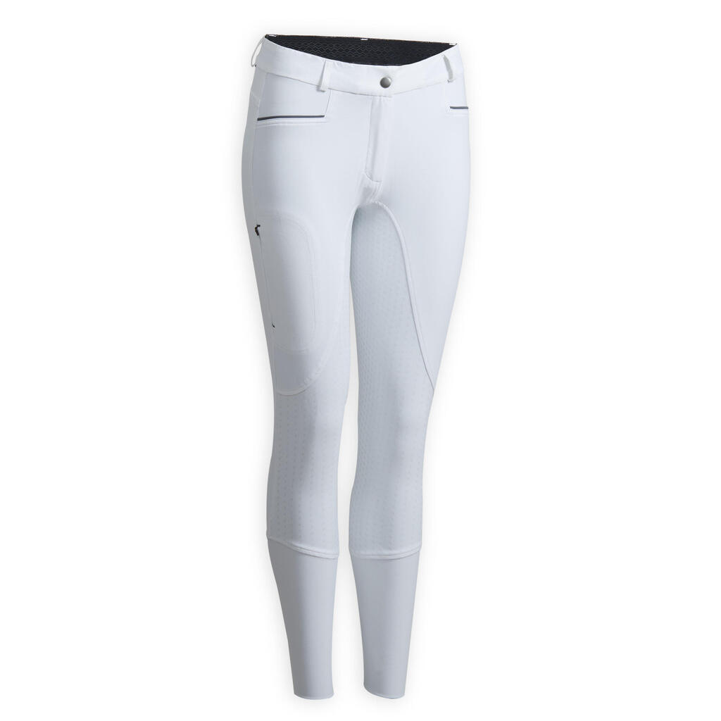 Turnierreithose BR580 Vollbesatz Full Grip Damen weiss