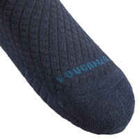 Adult Horse Riding Socks 500 Twin-Pack - Petrol Green/Navy Diamond