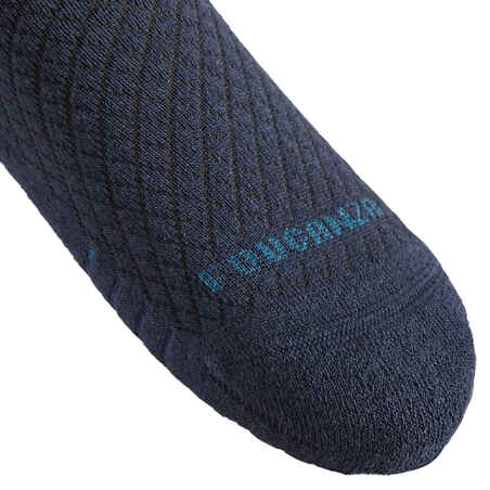 Adult Horse Riding Socks 500 Twin-Pack - Petrol Green/Navy Diamond