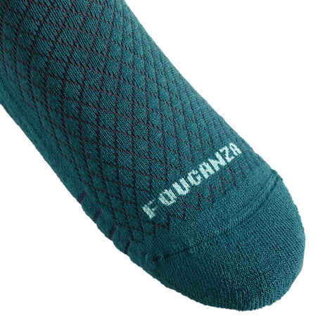Adult Horse Riding Socks 500 - Petrol Green/Navy Graphic DesignsPack of 2