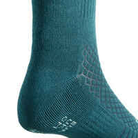 Adult Horse Riding Socks 500 Twin-Pack - Petrol Green/Navy Diamond