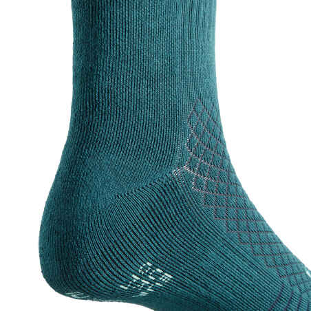 Adult Horse Riding Socks 500 - Petrol Green/Navy Graphic DesignsPack of 2