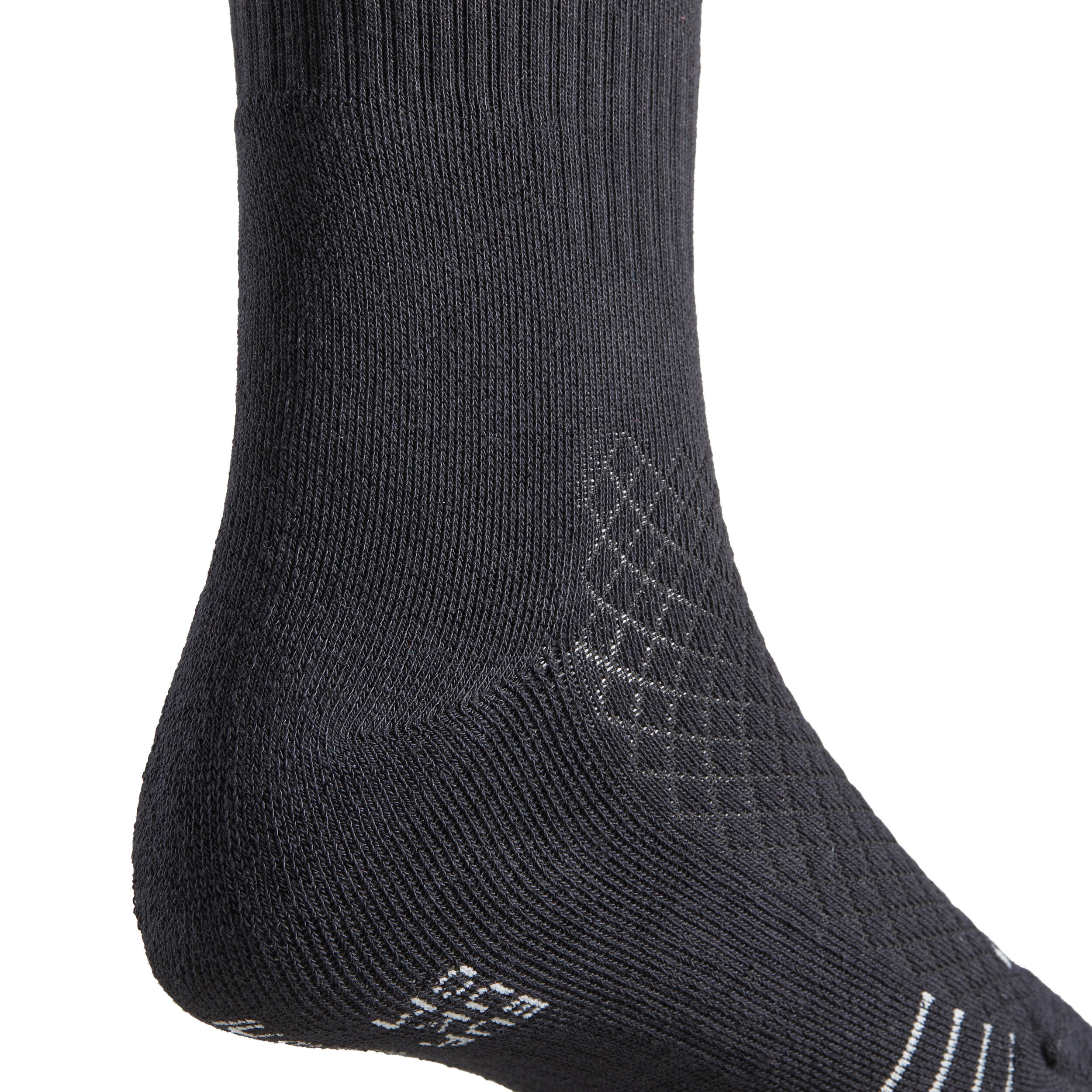 Adult Horse Riding Socks 500 - Black/Grey/Pink PatternsPack of 2 4/8