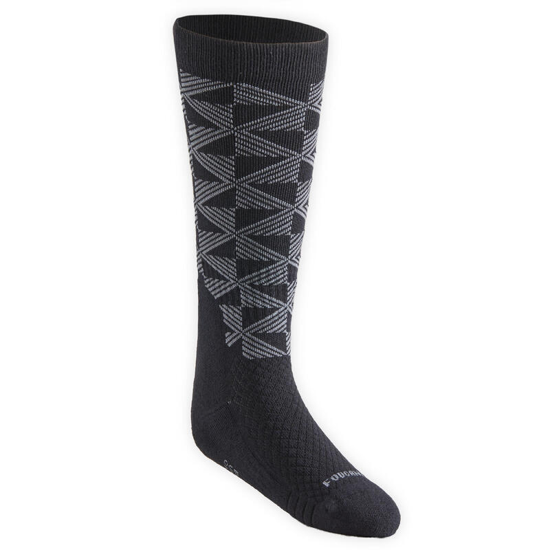 Chaussettes d'équitation 500 adulte losanges noir, gris et rose.
lot de 2