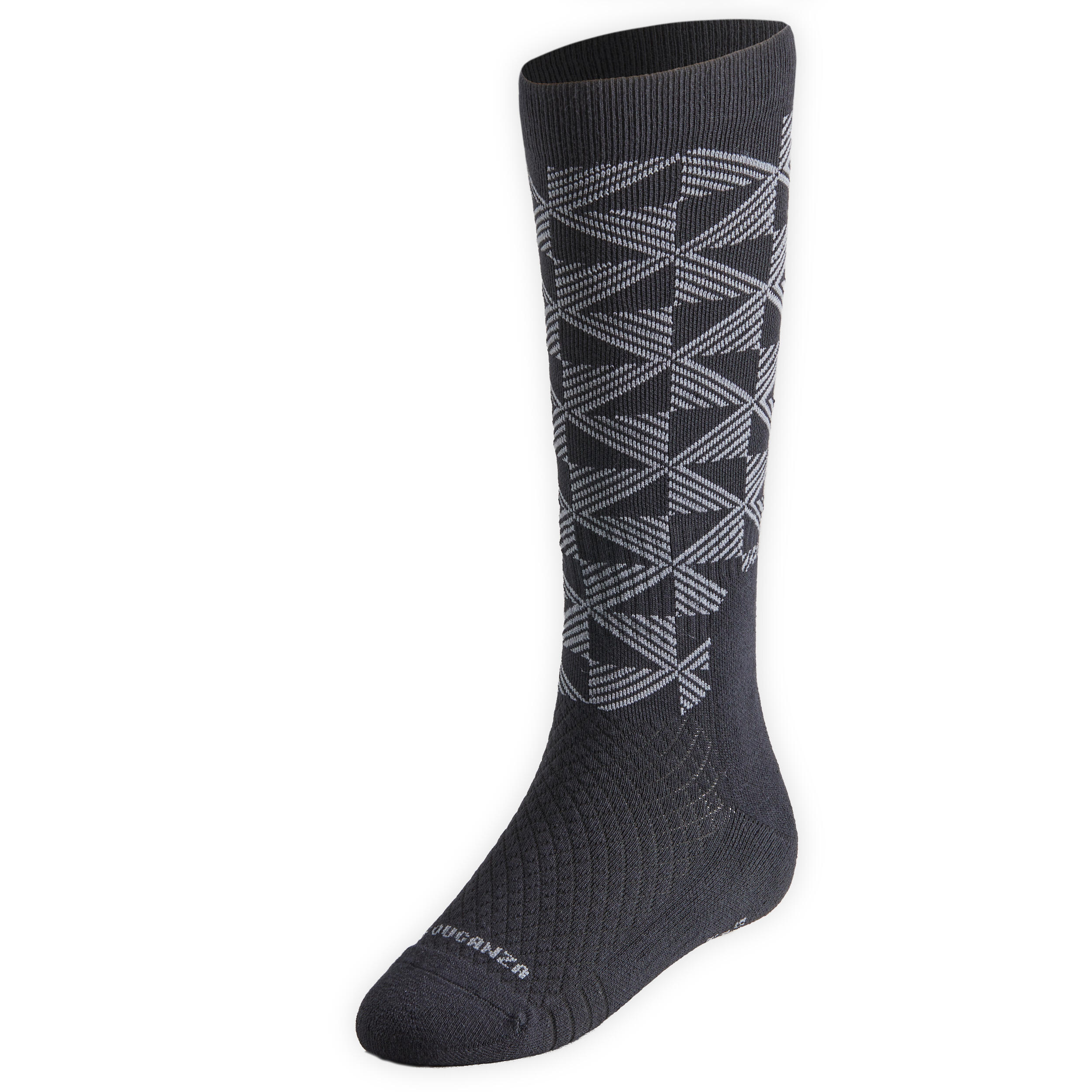 Adult Horse Riding Socks 500 - Black/Grey/Pink PatternsPack of 2 6/8