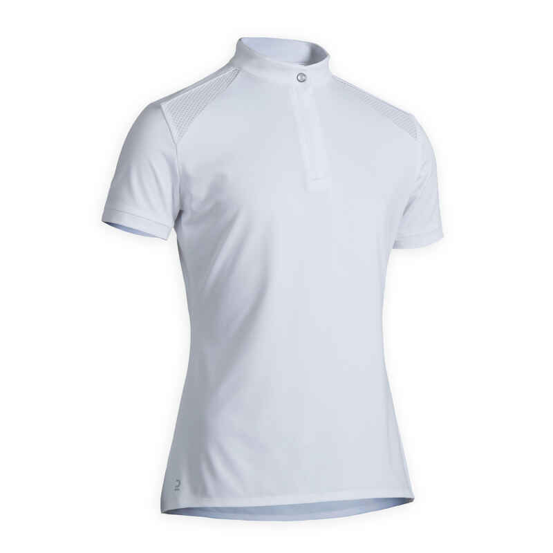 Turnier-Poloshirt 500 Kinder weiss Turnier-Poloshirt 500 Kinder weiss