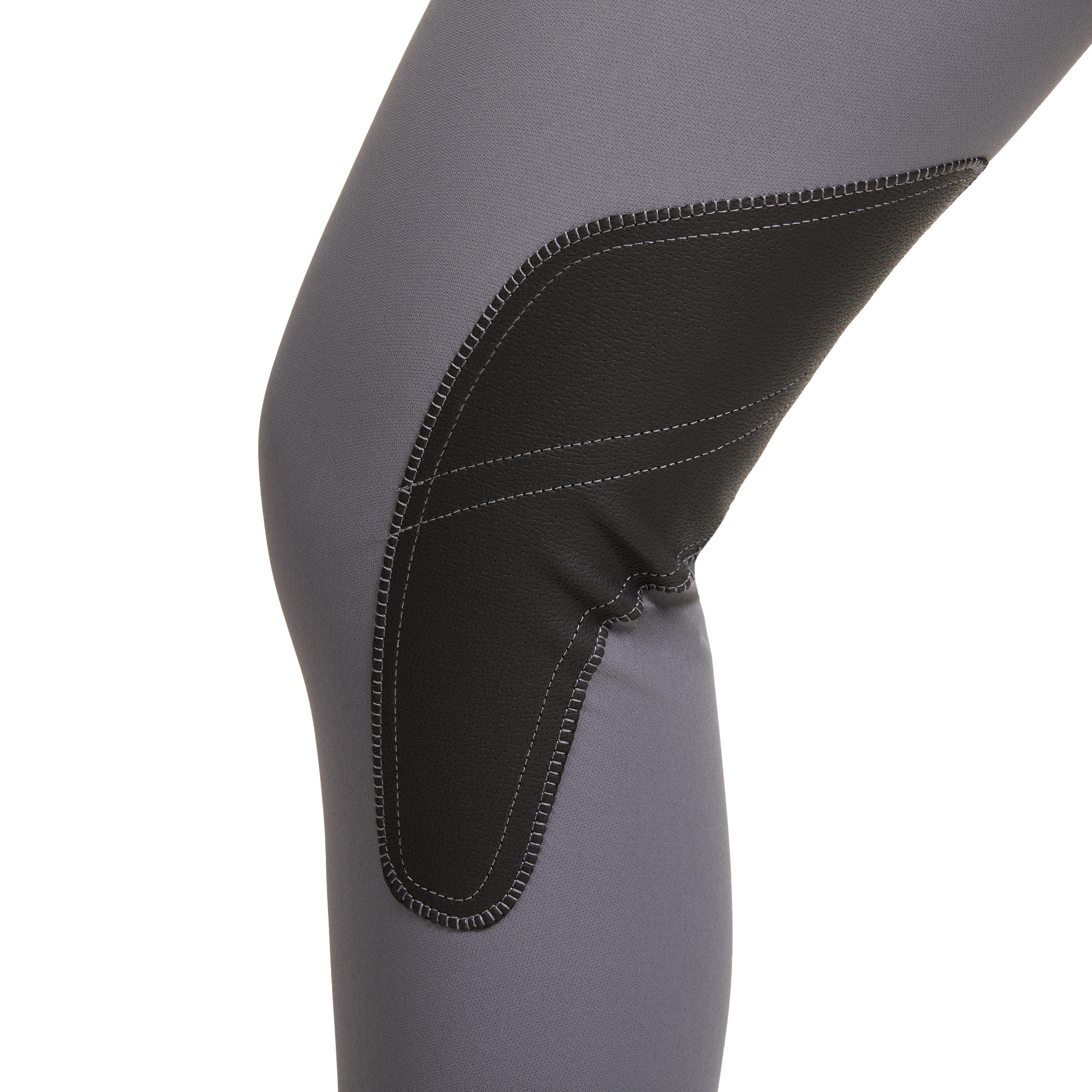 Бриджи женские с коленной леей из кожезаменителя 500 серые FOUGANZA