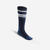 Chaussettes équitation enfant SKS100 marine et bleu nuit/rayures blanches.