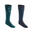 Adult Horse Riding Socks 500 - Petrol Green/Navy Graphic DesignsPack of 2