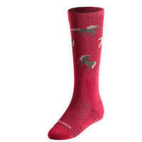 Kids' Horse Riding Socks SKS 500 Twin-Pack - Navy/Pink Pony Print