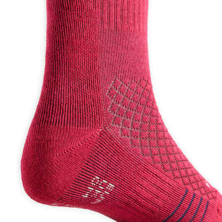 Kids' Horse Riding Socks SKS 500 Twin-Pack - Navy/Pink Pony Print