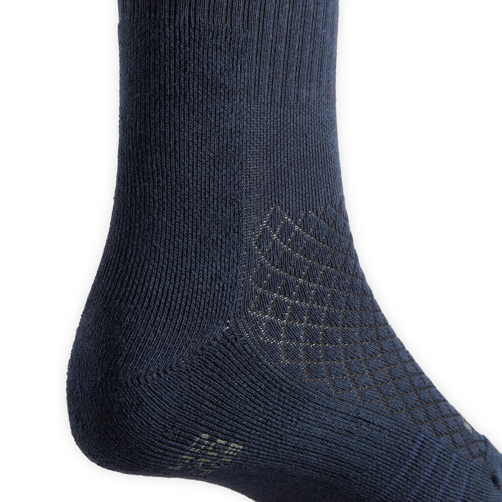 Calcetines de equitación azules con estampado para niños SKS 500, paquete de 2