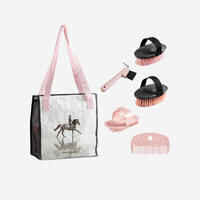 Kids' Horse Riding Grooming Kit - Pink
