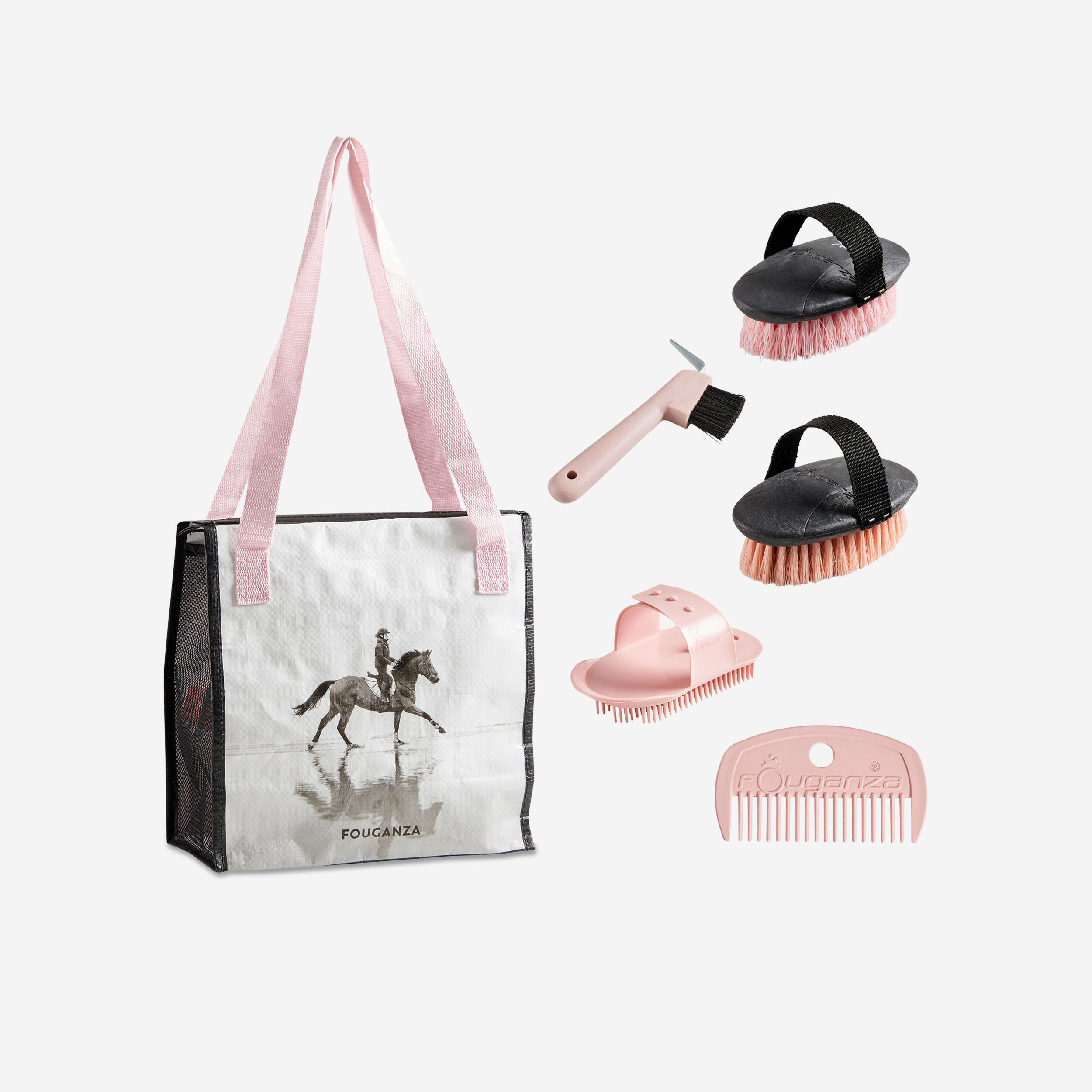 Kids' Horse Riding Grooming Kit - Pink 1/8