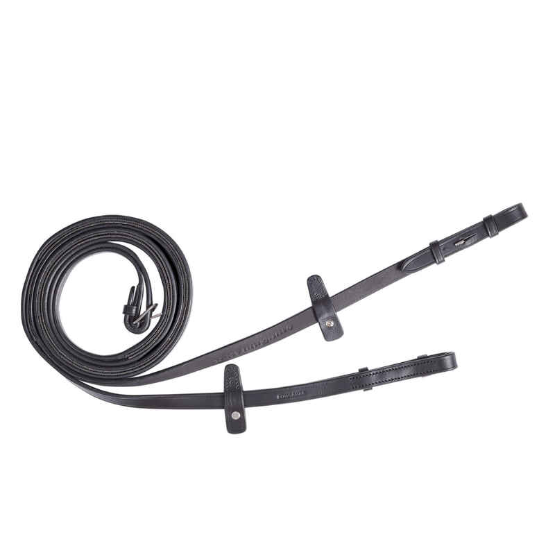 Dressage Horse Reins 500 Grip - Black